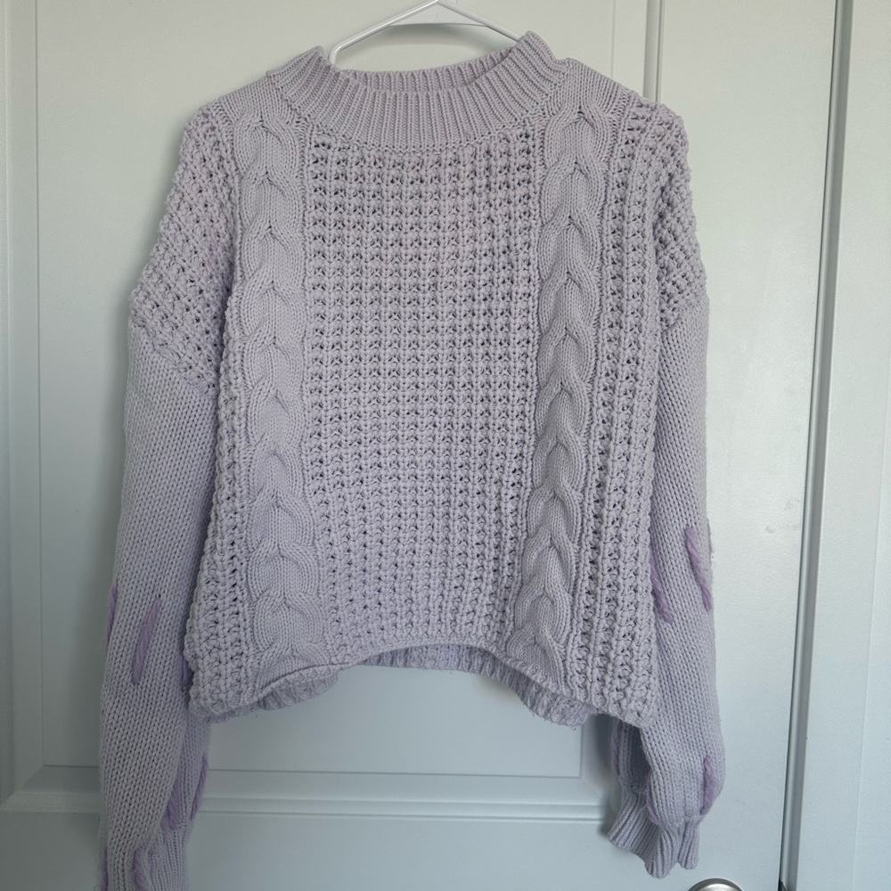 Lavender Cable Knit Sweater